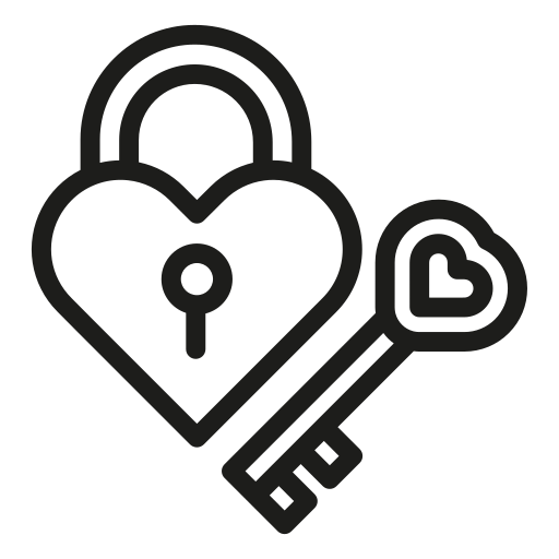 Love, key, valentines day, heart shaped, romantic, padlock icon